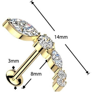 Labret zirconias Push-In