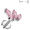 Titanium Stud Earring scaled zirconia marquise cut