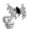 Titanium Earring butterfly zirconia Push-In