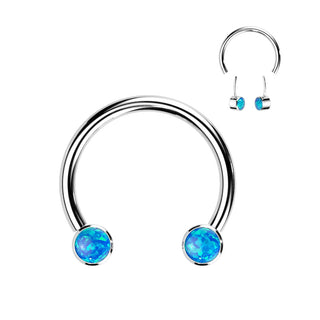 Titanium Horseshoe Opal Push-In