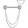 Titane Téton boule zircone pendentif Enfoncer