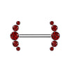 Titanium Nipple Piercing 5 Zirconia Push-In