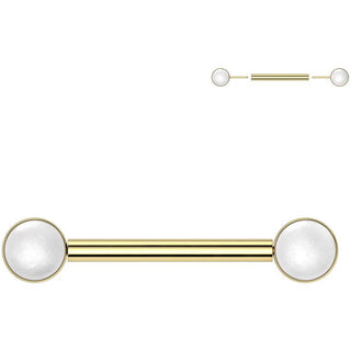 Titanium Nipple Piercing Pearls Push-In