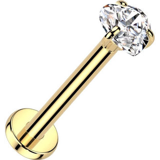 Titane Labret cœur zircone Enfoncer