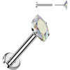 Titanium Labret zirconia marquise cut Push-In