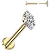 Titanium Labret zirconia marquise cut Push-In