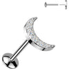 Titanium Labret moon zirconia Push-In