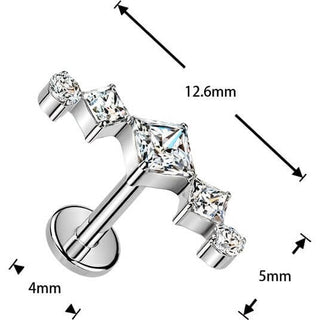 Titanium Labret zirconia cubic zirconia fan Push-In