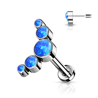Titanium Labret 5 Opal Silver Push-In