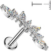 Titanium Labret 7 marquise zirconia wide fan Push-In