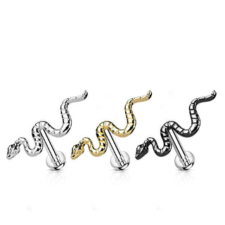 Titanium Labret Snake Push-In