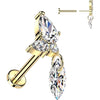 Titanium Labret zirconia cluster marquise zirconia dangle Push-In