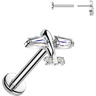 Titanium Labret zirconia airplane Push-In