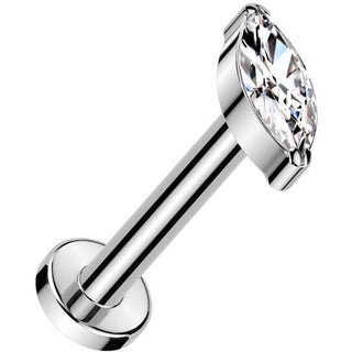 Titane Labret zircone coupe marquise Enfoncer