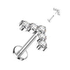 Titane Labret 5 Zircones En L Enfoncer