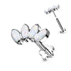 Titane Labret Marquise Opale Base Fleur Enfoncer