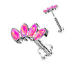 Titane Labret Marquise Opale Base Fleur Enfoncer