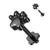 Titanium Labret Paws Flower Base Push-In