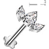 Titanium Labret 3 zirconia fan flower base Push-In