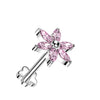 Titane Labret Fleur Zircone Enfoncer