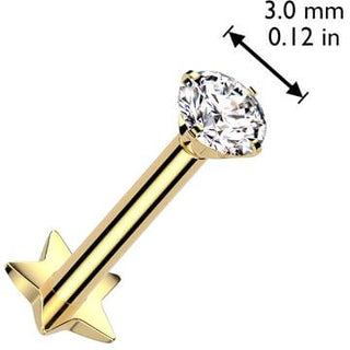 Titane Labret zircone base étoilée Enfoncer