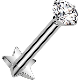 Titane Labret zircone base étoilée Enfoncer