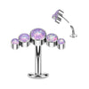 Titane Piercing Nombril 5 Opales Silver Enfoncer