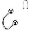 Titanium Horseshoe U Hoop Ball Push-In