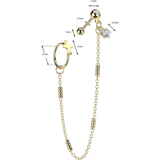 Value Pack barbell chain cross hoop