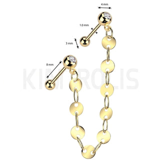 Value Pack two zirconia barbells chain