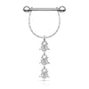 Nipple Piercing dangle Stars Zirconia Silver