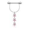 Nipple Piercing dangle Stars Zirconia Silver