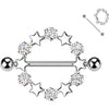 Nipple Piercing star round zirconia