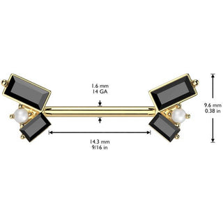 Téton perle zircone taille baguette