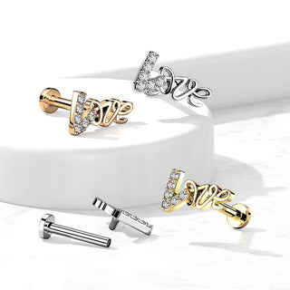 Labret LOVE Zirconia Internally Threaded