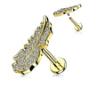 Labret Feather Zirconia Internally Threaded