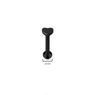 Labret Heart Internally Threaded