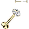 Titanium Labret round moissanite Push-In
