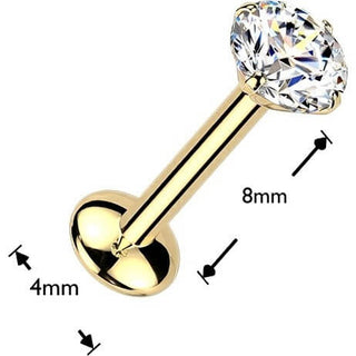 Titanium Labret round moissanite Push-In