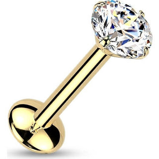 Titanium Labret round moissanite Push-In