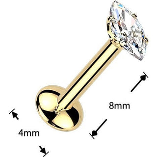 Titanium Labret marquise moissanite Push-In