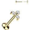 Titanium Labret trinity moissanite Push-In