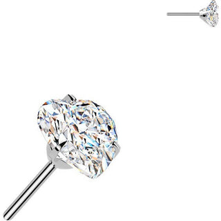 Titanium top moissanite heart Push-In