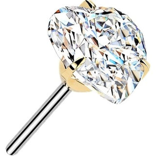 Titanium Top top moissanite heart Push-In