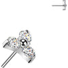 Titanium top trinity moissanite triangle Push-In
