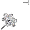 Titanium top flower prong set moissanite Push-In