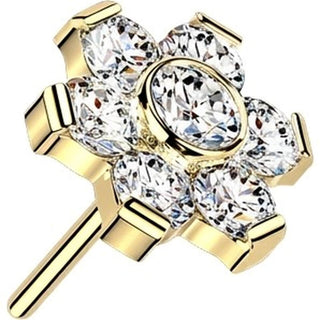Titanium Top top flower prong set moissanite Push-In