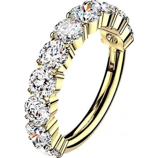 Titanium Ring 10 Outward Facing Prong Setting Moissanites Clicker