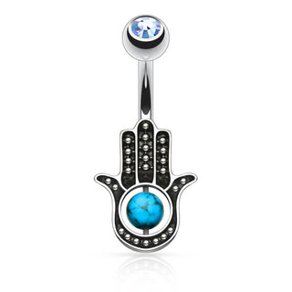 Hamsa turquoise Zirconia