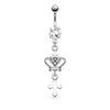 Piercing Nombril Pendentif Croix Couronne Zircone